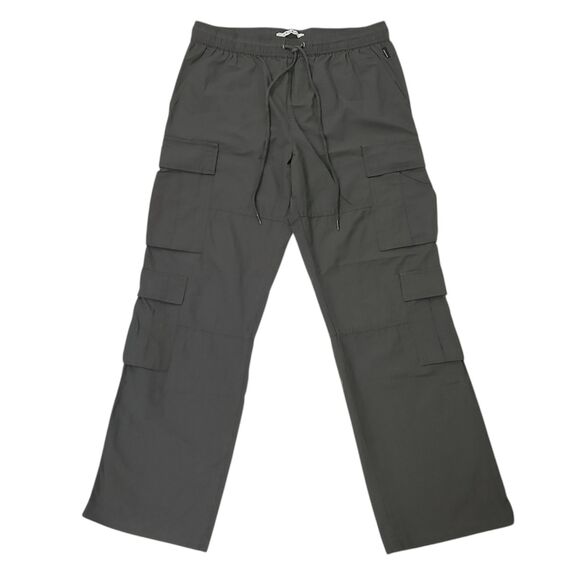 Pacsun Baggy Cargo Pants Mens Medium Gray Straight Leg Lightweight Nylon Outdoor - Picture 1 of 11